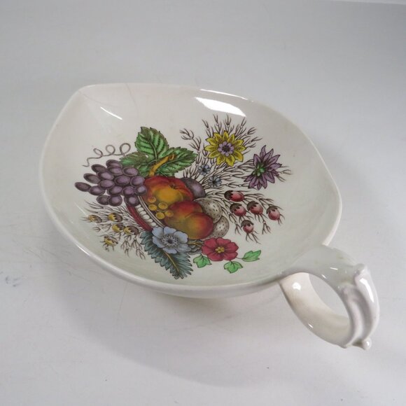 Fruit & Floral Vintage Spode Copeland Reynolds spoon rest or shallow saucer READ - Picture 1 of 14